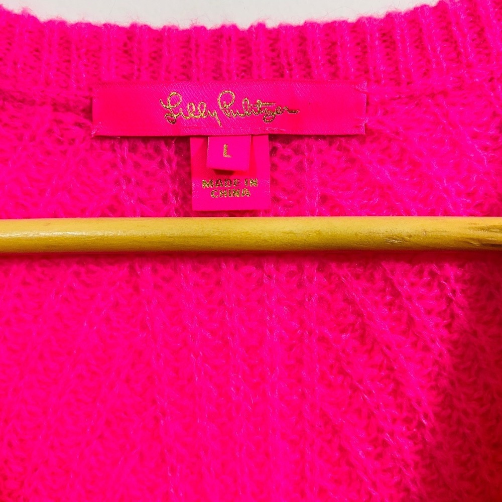 Lilly Pulitzer Kasmina V-Neck Sweater Pink Isle Women's Size Large - Picture 5 of 10